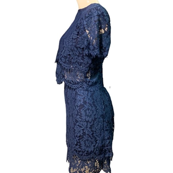 NWT Zaful Eyelash Lace Short Sleeve 2pc Skirt Set - Picture 5 of 8